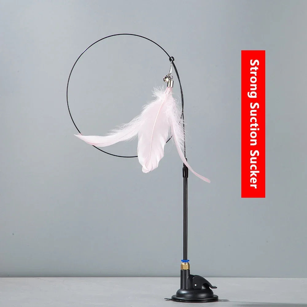 Interactive Cat Teaser Stick With Replaceable Feather - Smarsty