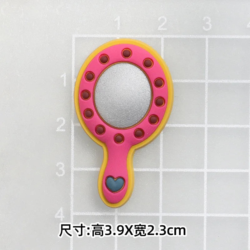 MINISO 20P Cute Cartoon PVC Pink Fashion Barbie Shoe Flowers DIY Hole Shoes Sandals Charm Shoes Accessories Party Festival Gifts