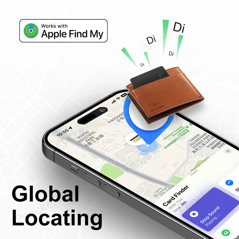 Ultra-Thin GPS Wallet Tracker with Bluetooth Connectivity - Smarsty