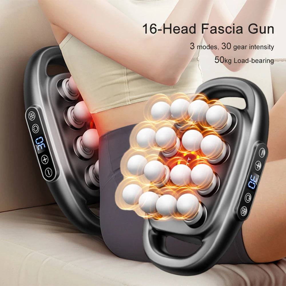 16-Head Fascia Gun High-Frequency Vibration Body Massage Gun Back and Waist Massager Neck Shoulder Massager Muscle masajeador - Smarsty