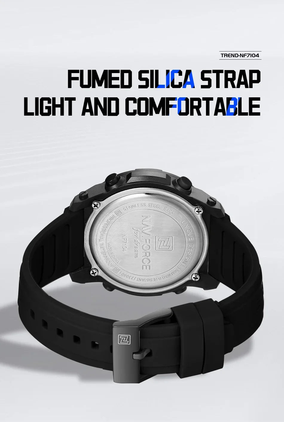 NAVIFORCE NF7104 Men's Waterproof Digital Watch with Alarm - Smarsty