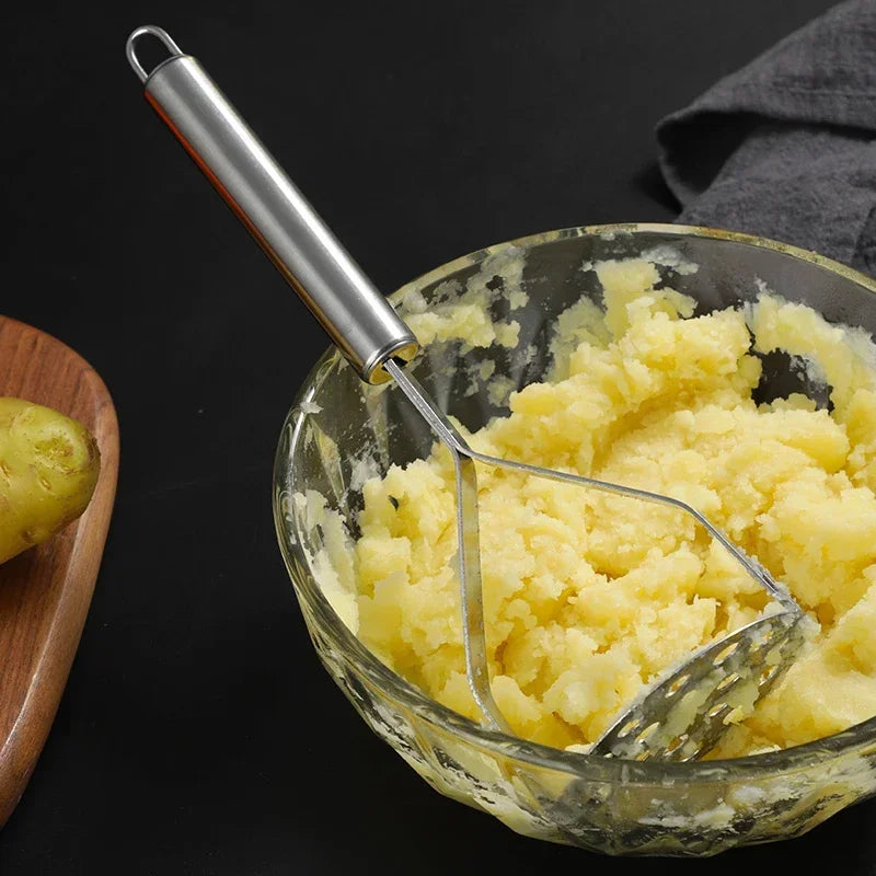 Stainless Steel Potato Masher Manual Fruit Vegetable Pressure Mud Machine Kitchen Children Food Crusher Complementary Gadget by Smarsty