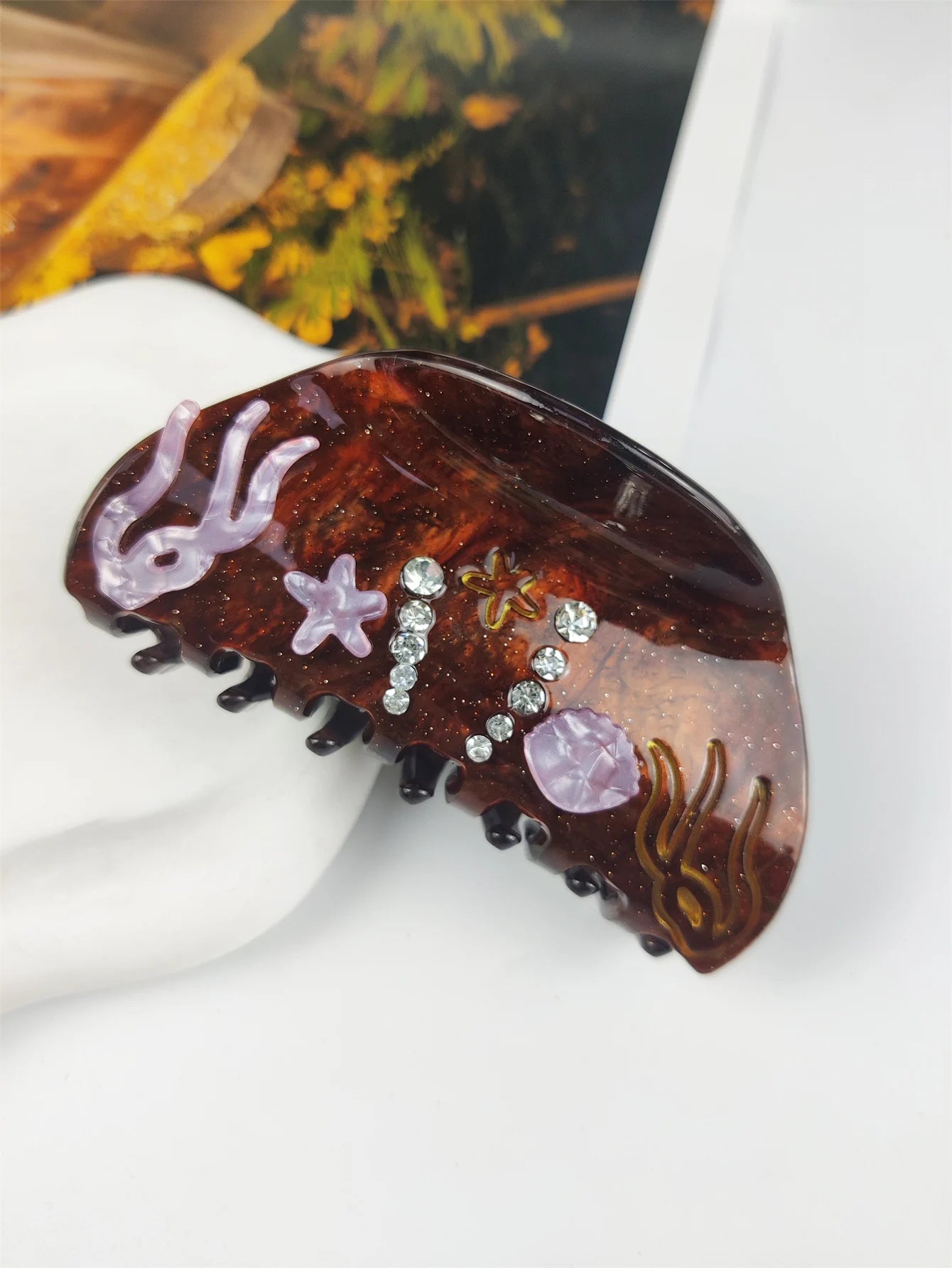 Handmade Large Sea Hair Claw Clips Acetate Beach Starfish - Smarsty