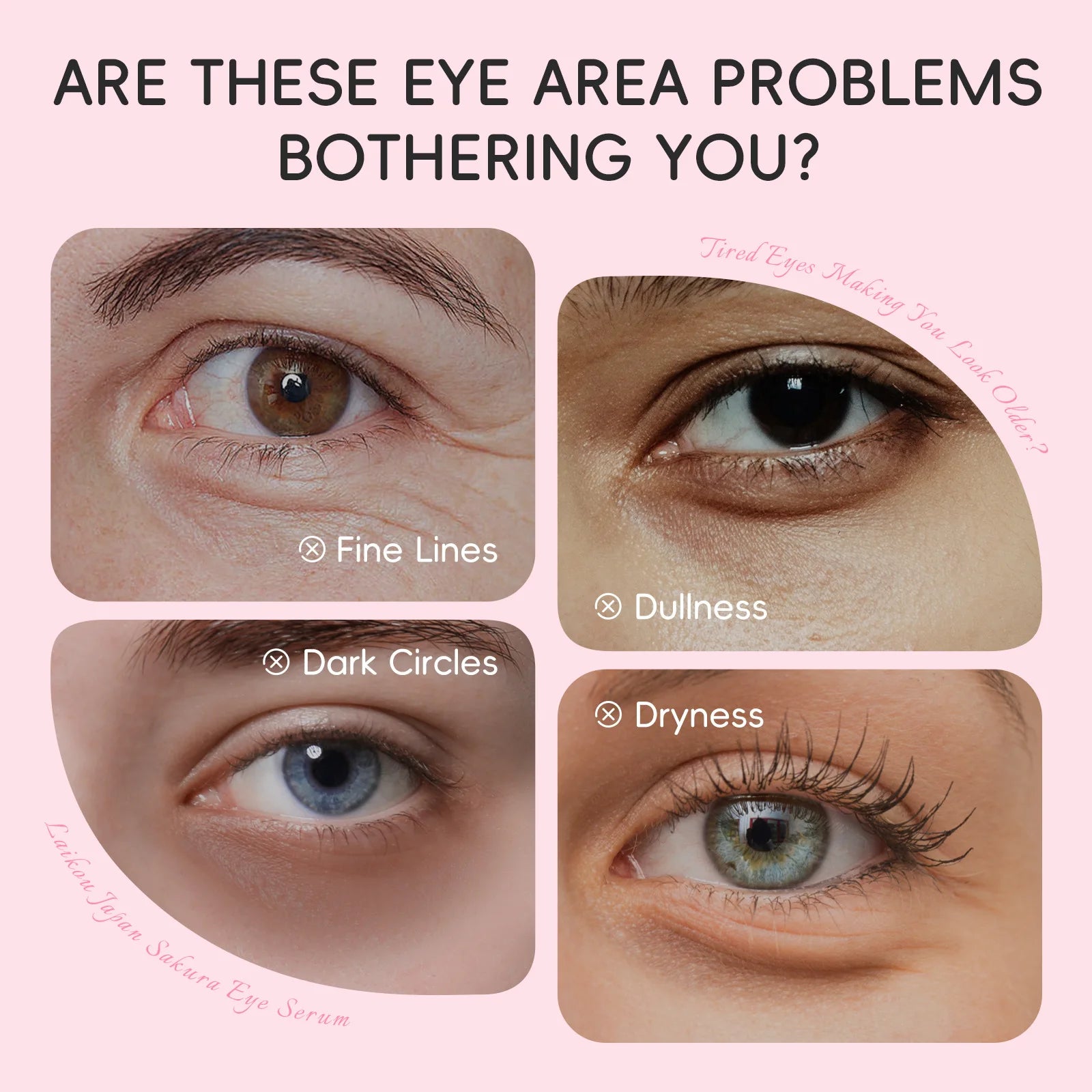 LAIKOU Sakura Eye Serum Roller for Dark Circles - Smarsty