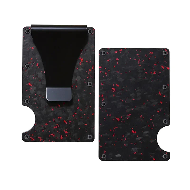 Carbon Fiber Metal Minimalist Slim Credit Card Holder Wallet Carteira for Men Cartera Tarjetero Hombre RFID Bank Cardholder Case