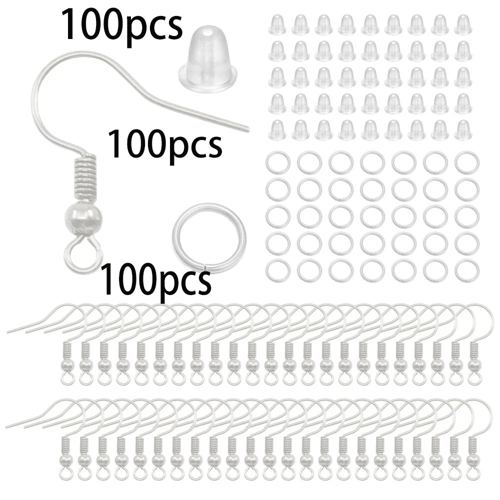 Bulk Jewelry Findings Kit 400Pcs Lobster Clasps Beads - Smarsty