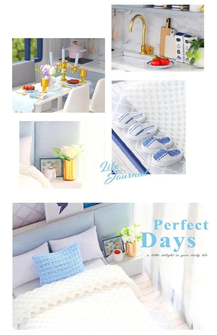 DIY Doll House Miniature Dollhouse With Furnitures Wooden House Miniaturas Toys For Children New Year Christmas Gift A by Smarsty