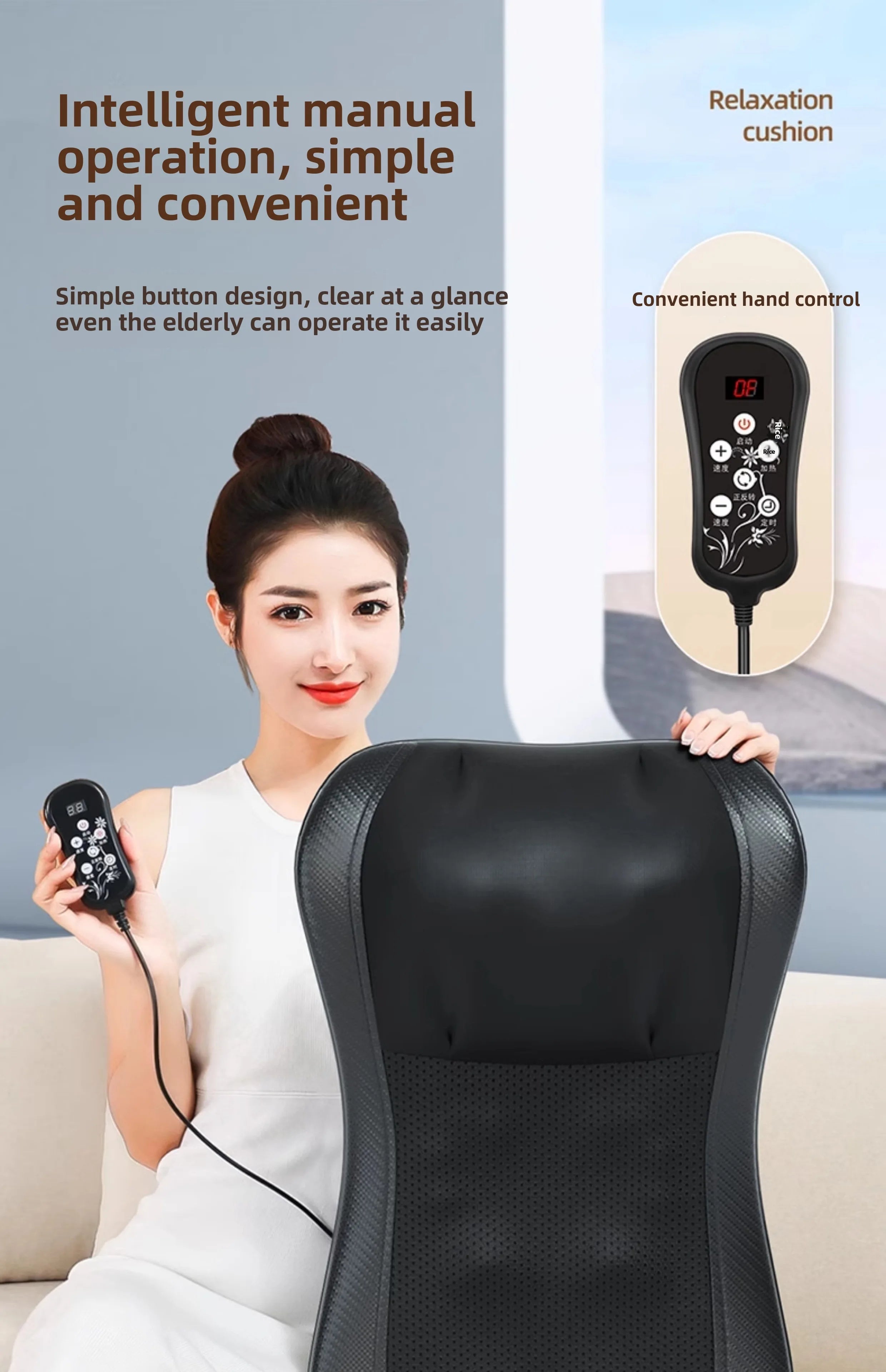 JAIYORL Electric Shiatsu Neck Massage Pillow with Heat - Smarsty