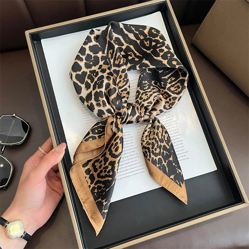 Bohemian Silk Square Scarf for Women Luxury Floral Print - Smarsty