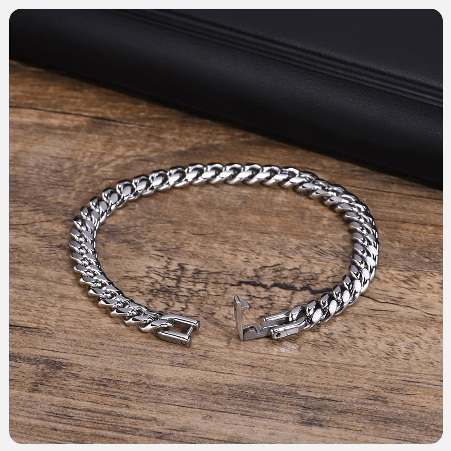 Vnox Stainless Steel Cuban Chain Bracelet for Men Women - Smarsty