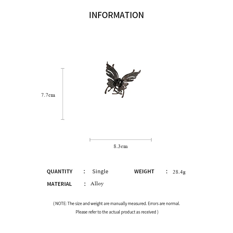 Large Hollow Butterfly Hair Claw Set Stylish Elegant Alloy - Smarsty