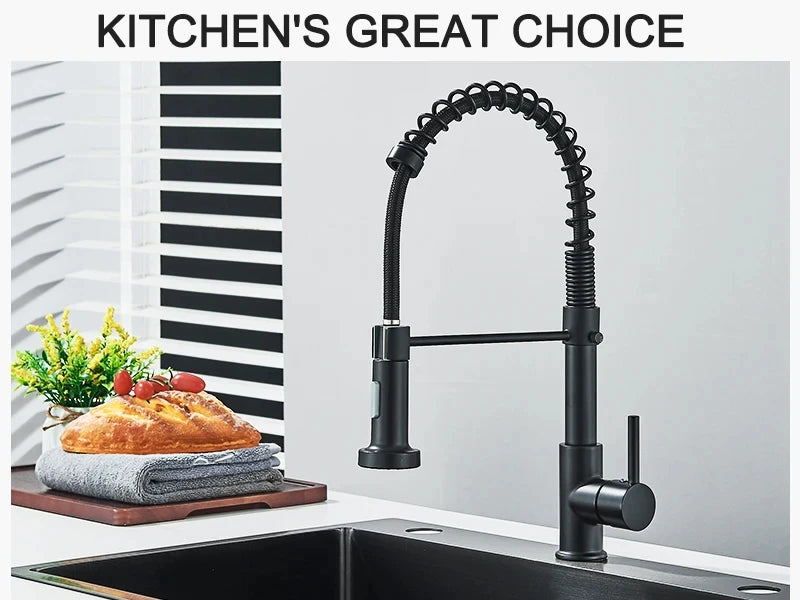 Brushed Nickel Kitchen Faucet with 360 Degree Rotation - Smarsty