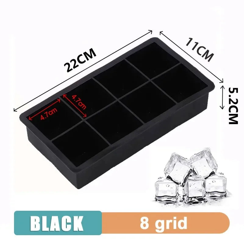 4/6/8/15/160 Grid Big Ice Tray Mold Giant Jumbo Large Food Grade Silicone Ice Cube Square Tray Mold DIY Ice Maker Ice Cube Tray - Smarsty