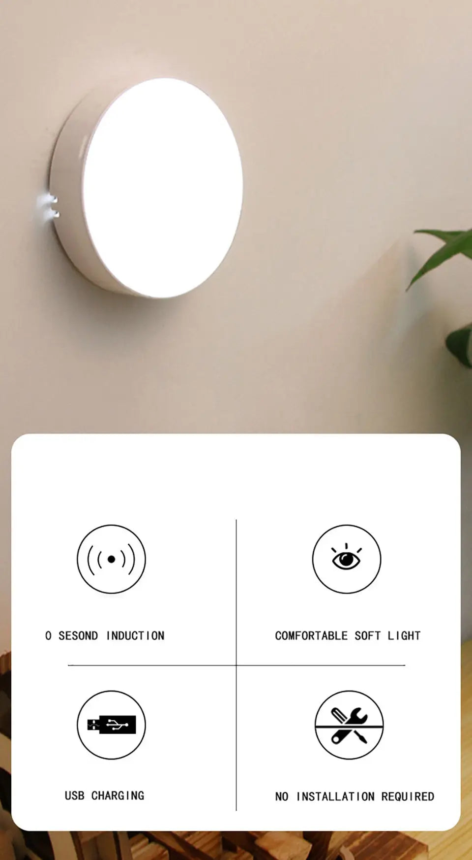USB Rechargeable Motion Sensor LED Night Light - Smarsty
