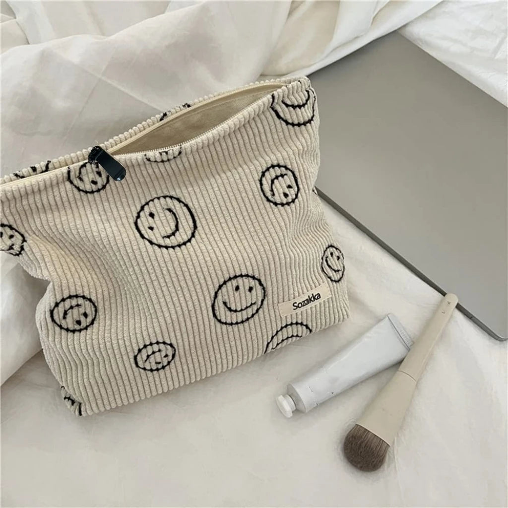 Makeup Bag Travel Toiletry Bag Cute Makeup Brushes Bag Cosmetic Bags for Women Zipper Makeup Bags for Purse - Smarsty