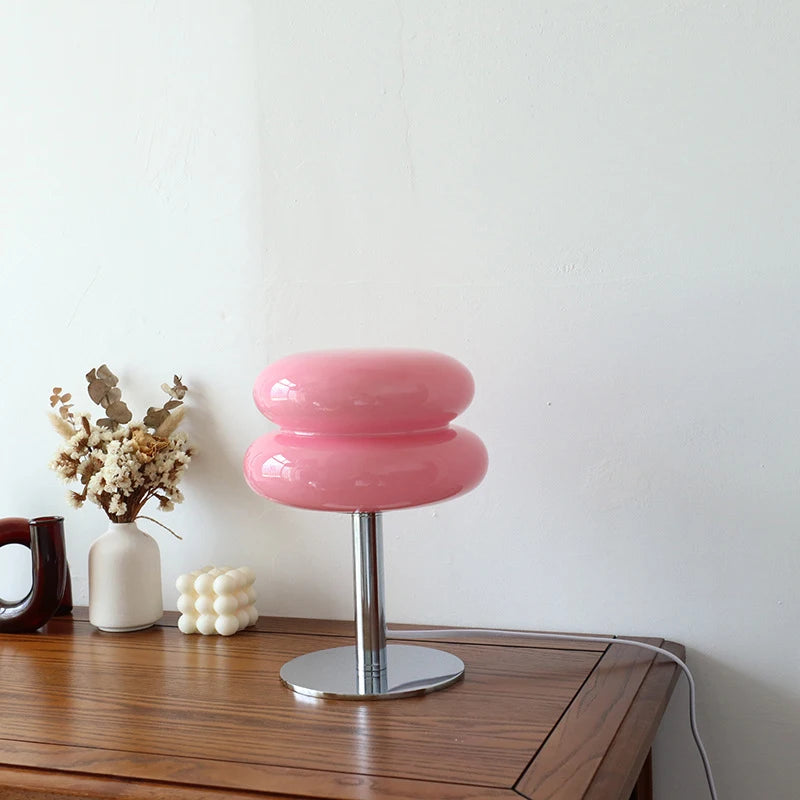 Macaron Glass Table Lamp with Dimming Feature for Bedroom Decor - Smarsty