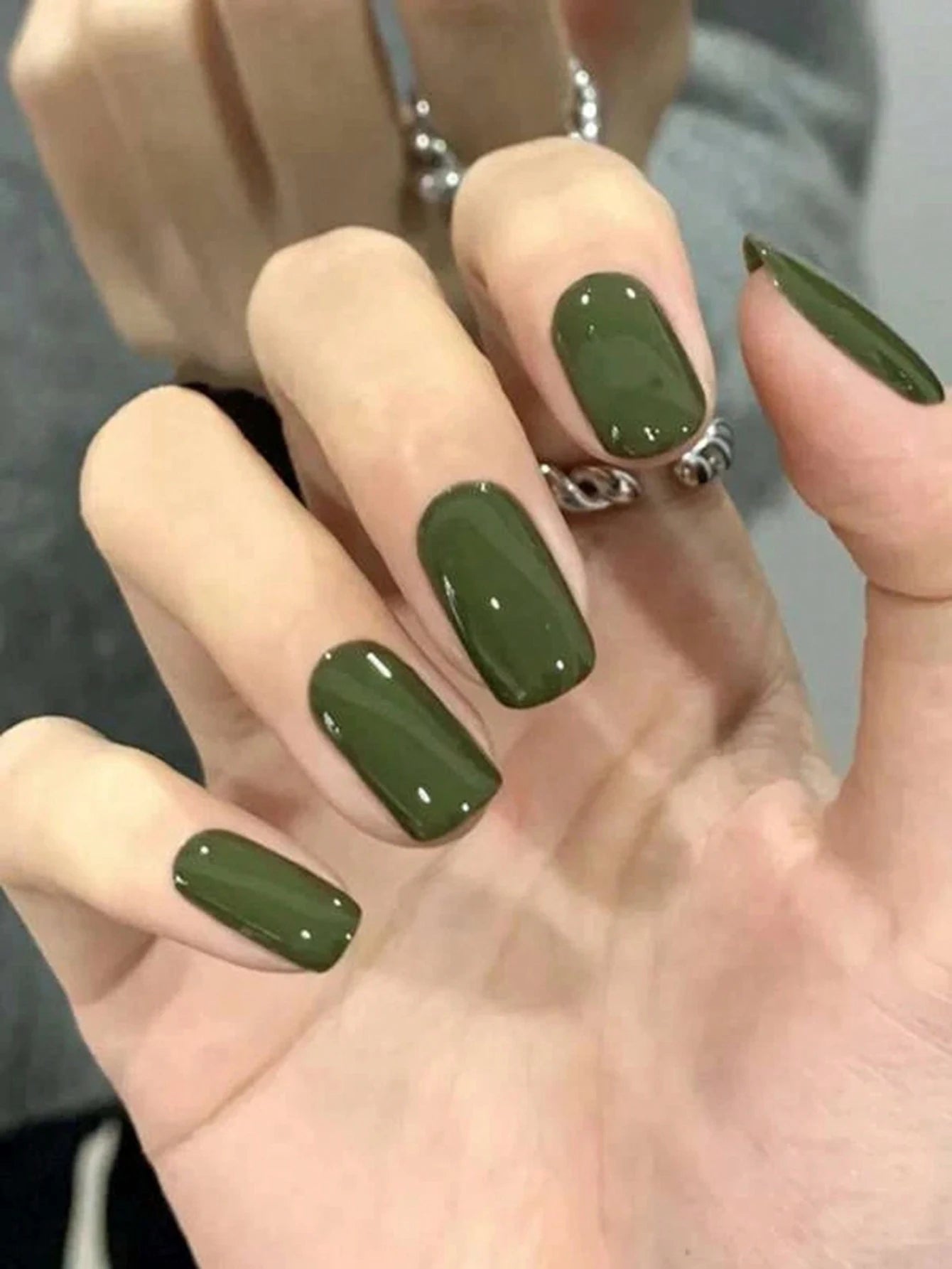 24pcs Press On Nails Black Medium Square Design - Smarsty