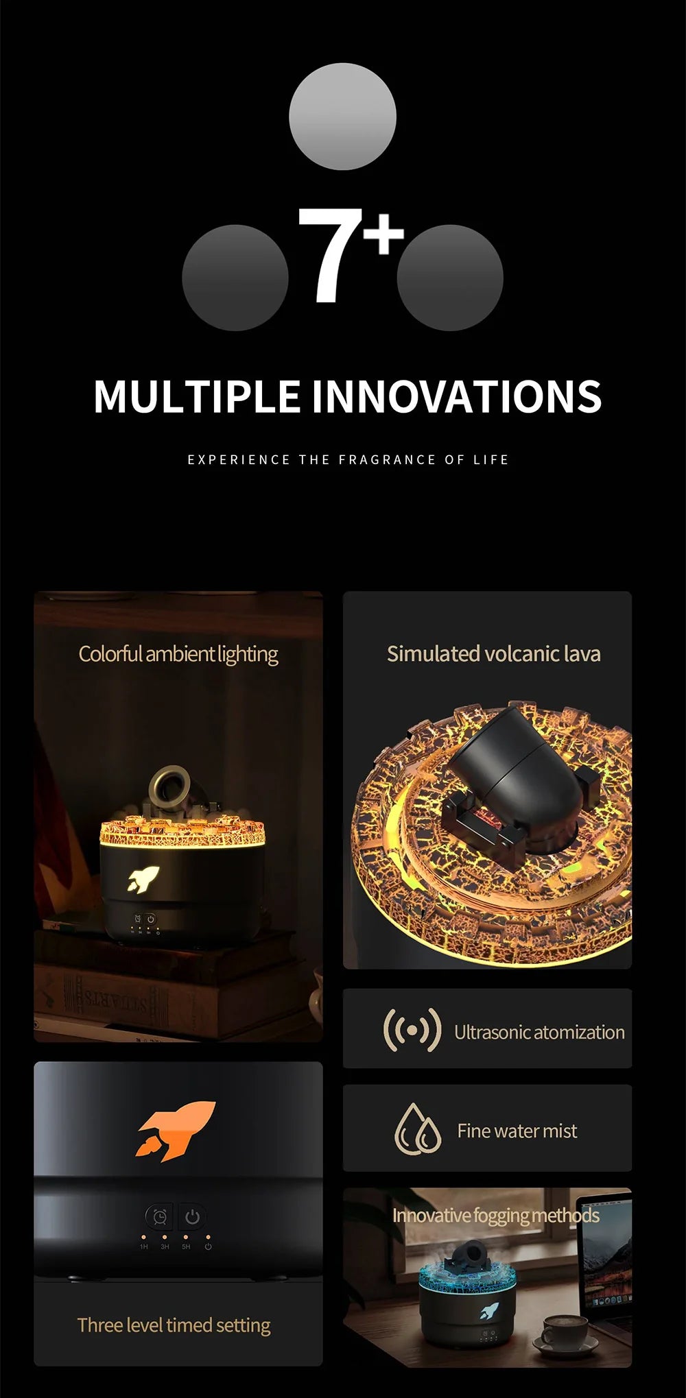 Ultrasound Air Humidifier with Colorful Night Light - Smarsty