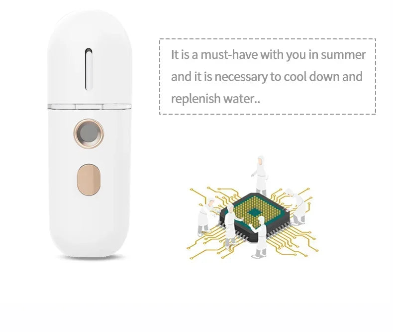 Mini Portable Humidifier Nano Mister Facial Steamer for Hydrated Skin - Smarsty