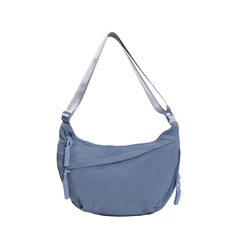 Minimalist Nylon Shoulder Bag With Multifunctional Storage - Smarsty