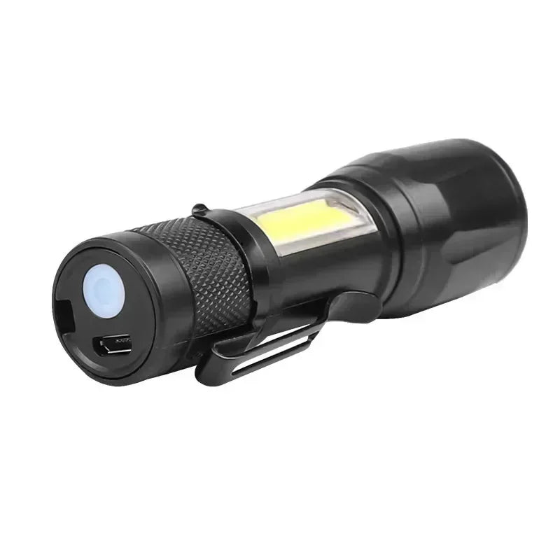 2000LM Ultra Bright P50 LED Flashlight Tactical EDC Emergency Spotlight Telescopic ZoomHandheld Torch w/ 14500/18650 Battery - Smarsty