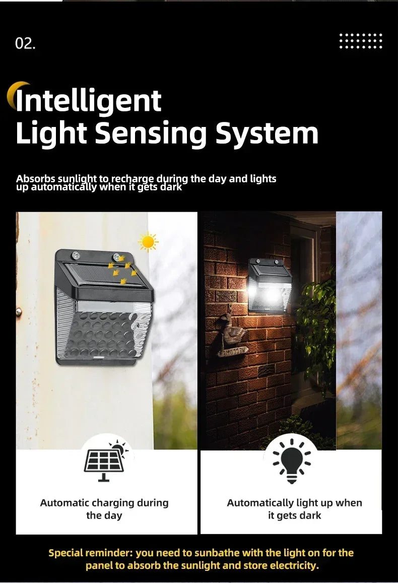 Solar Powered LED Motion Sensor Outdoor Wall Light - Smarsty