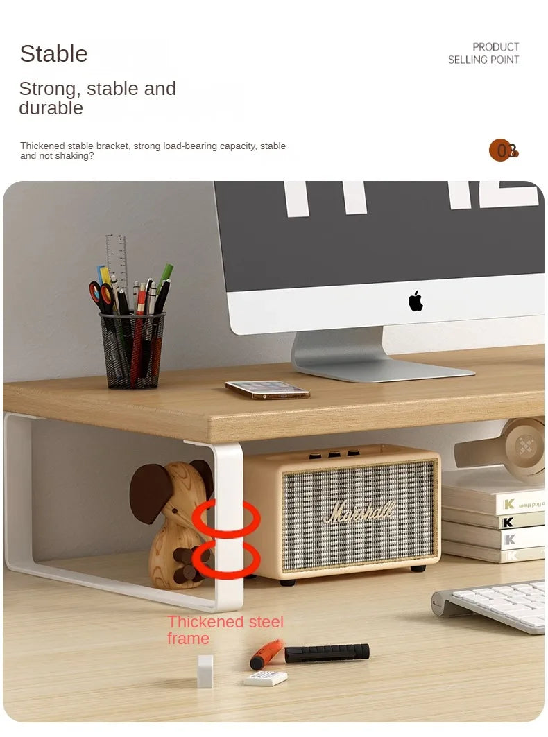 30/40/50cm Monitor Raised Shelf Office Laptop Bracket Desktop Computer Stand Desktop Rack Home Storage Holders Organizer by Smarsty