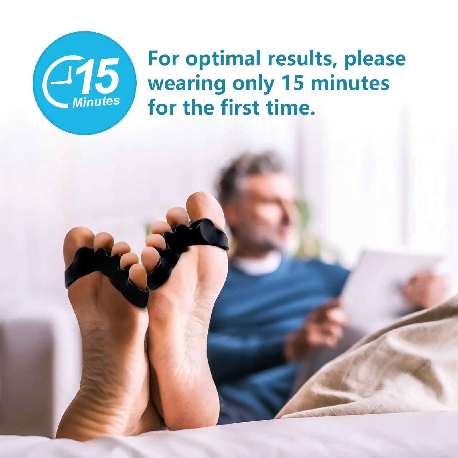 Toe Separators Doctor Recommended Correct Foot and Bunion Pain,Plantar Fasciitis Toe Straightener to Improve Functional Mobility - Smarsty