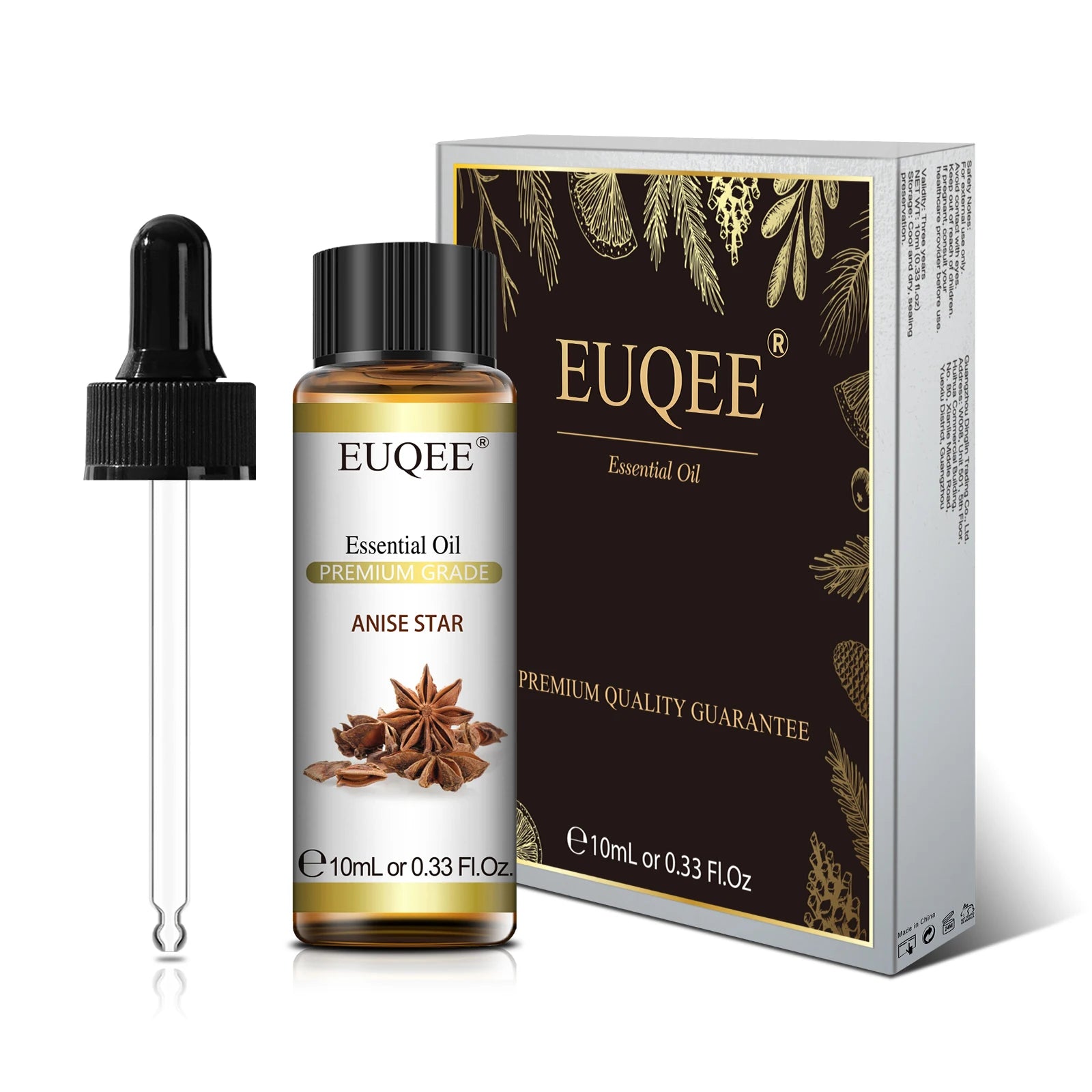 EUQEE 10ml Pure Natural Essential Oil Lavender Jasmine Eucalyptus Vanilla Sandalwood Sweet Orange Lemon Oregano Neroli Fragrance - Smarsty