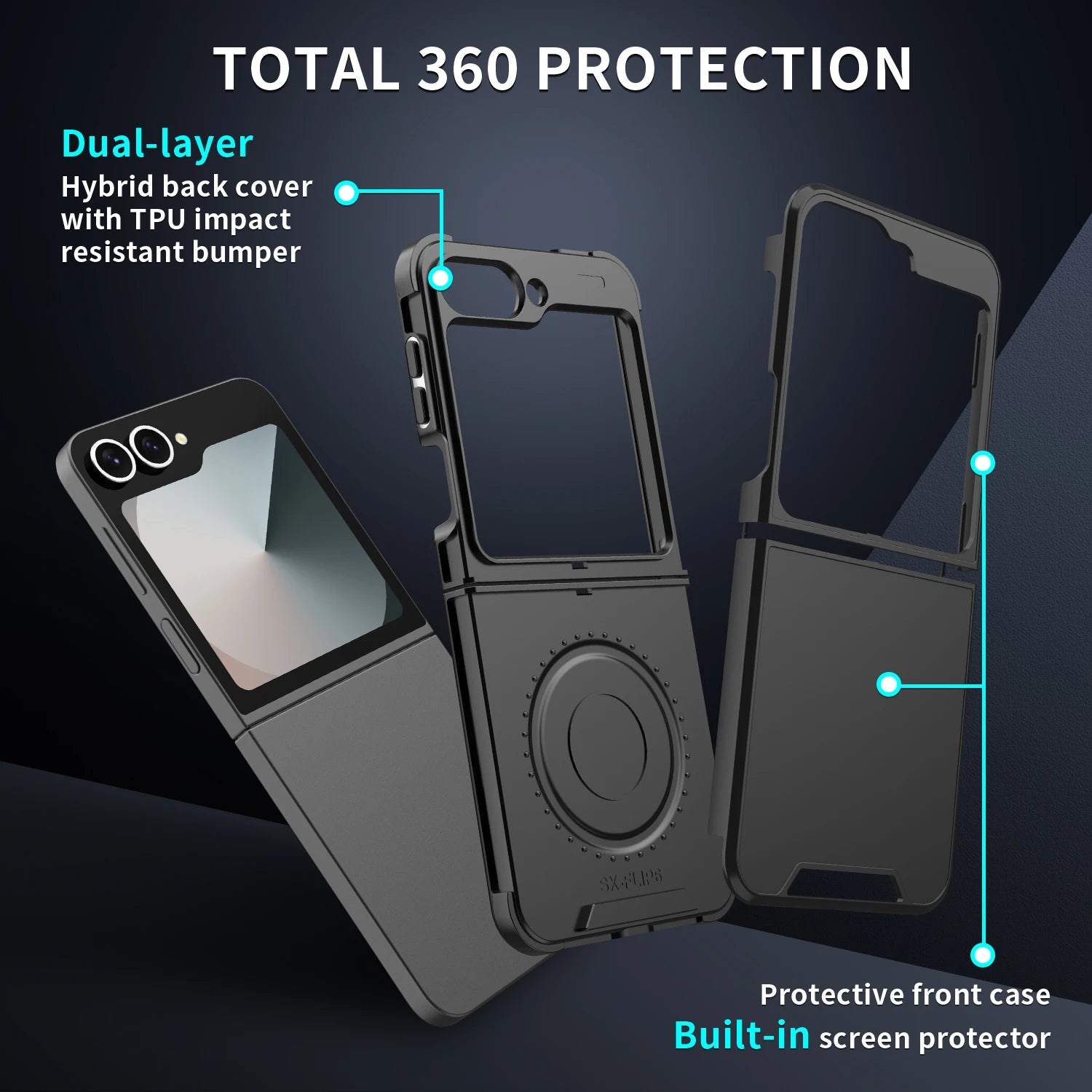Galaxy Z Flip Case Shockproof Dual Layer Protection - Smarsty