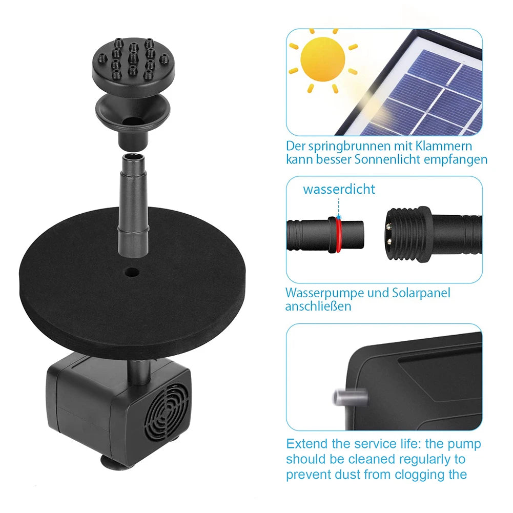 Solar Powered Water Fountain Kit for Garden Decoration - Smarsty