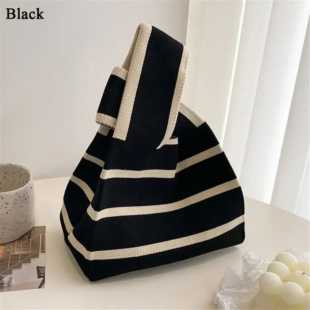 Cat Knit Handbag High Capacity Knot Wrist Bag For Women - Smarsty