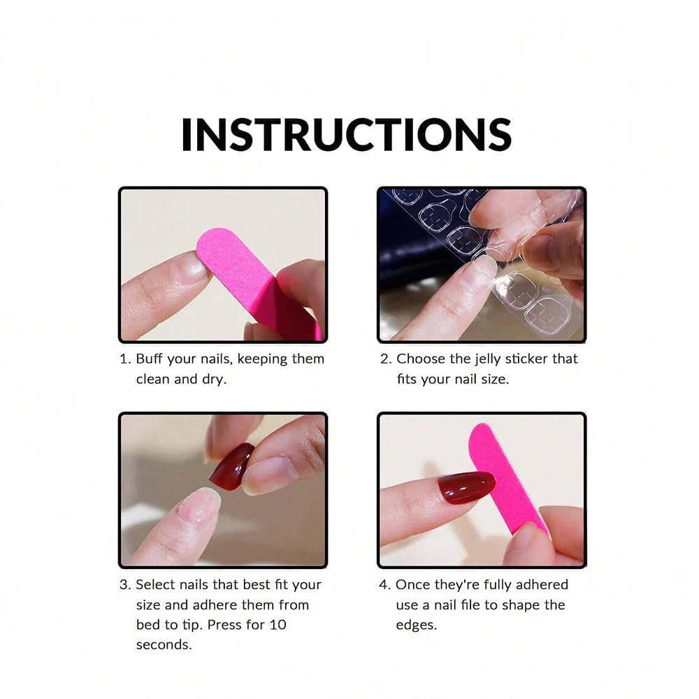 Medium White Square Press On Nails 24PCS for Parties - Smarsty