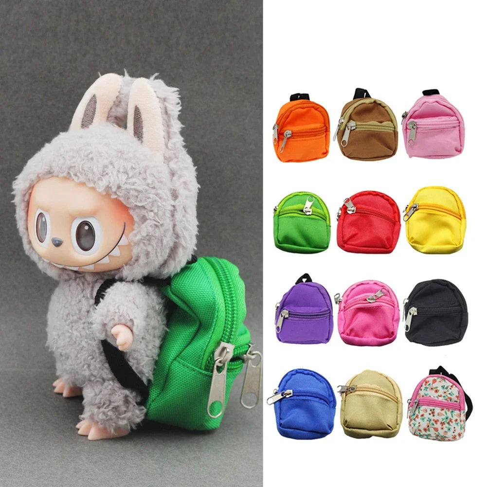 Labubu Doll Canvas Backpack Simulation Pet Bag for 15/17cm Dolls Cute Doll Accessories by Smarsty