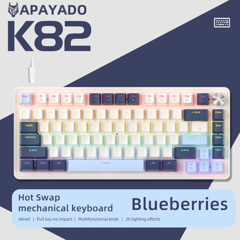 75 Percent Mechanical Keyboard With Media Knob Backlighting