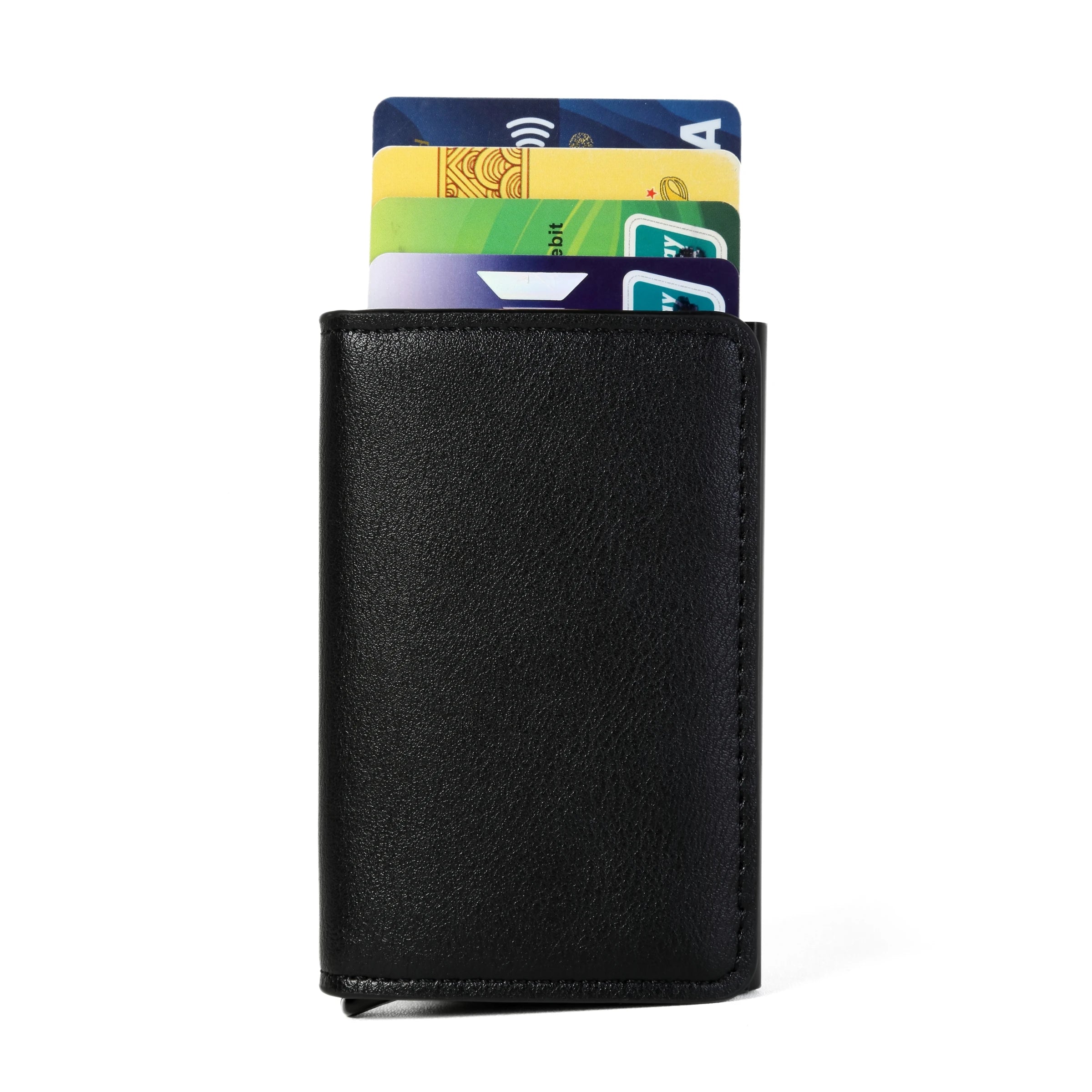 Rfid Aluminum Men Wallet Card Holders Purse Carbon Fiber Men Business Slim Thin Smart Wallet Credit Cardholder Case Note Holder