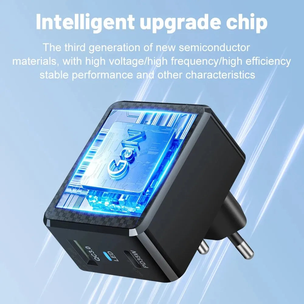 GaN USB C Charger 35W Fast Charge PD3 QC3 Compatible - Smarsty