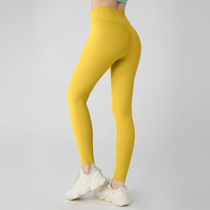 Naked feeling Yoga Leggings Women High Waisted Hip Lifting Fitness Leggings Running Cycling Pants Breathable Sports Leggings - Smarsty