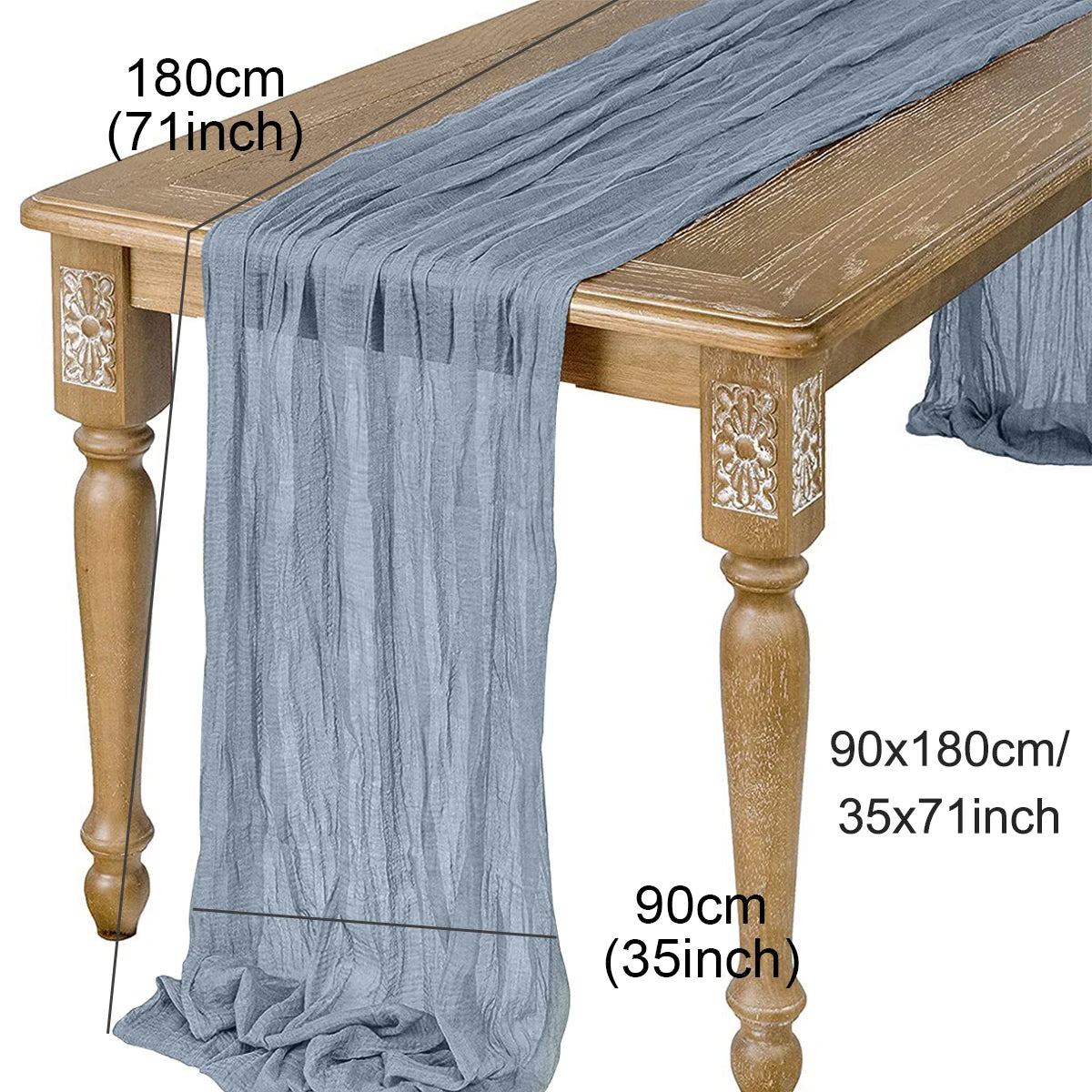 Sage Semi-Sheer Gauze Table Runner for Elegant Dining - Smarsty