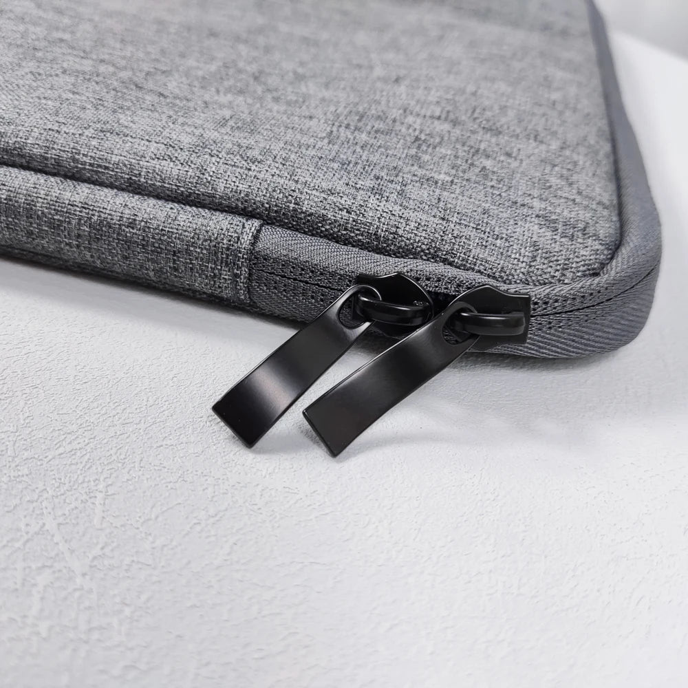 Denim Laptop Sleeve With Padded Inner Compartment Zipper