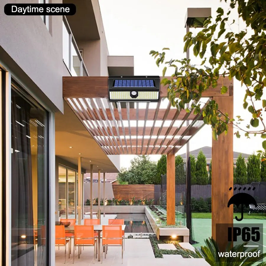 190LED Solar LED Wall Lamp with Motion Sensor and 4 Modes - Smarsty