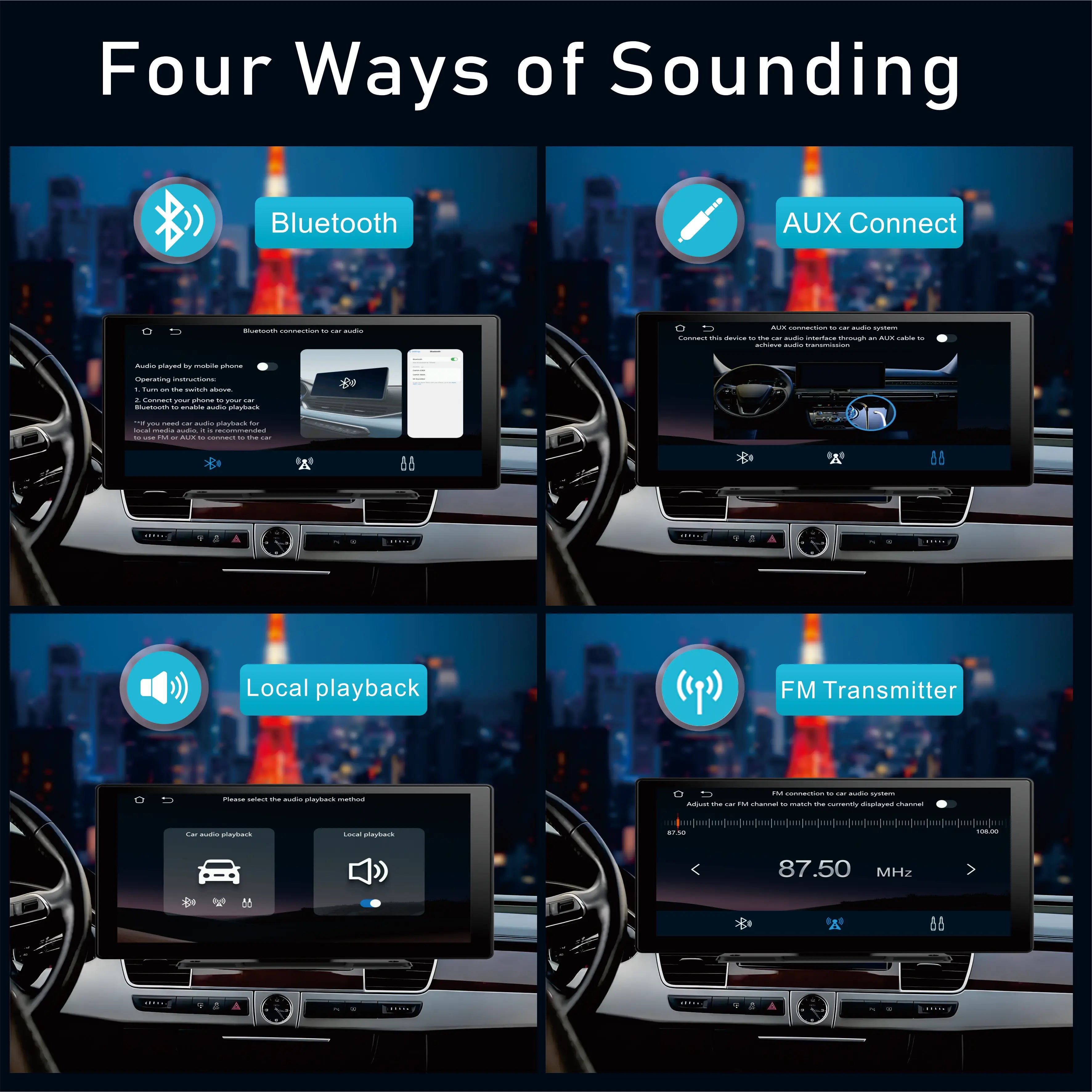 Pionray 10.26” CarPlay Android Auto Car Radio Multimedia Video Player IPS Touch Screen With AUX USB Supports Reversing Camera