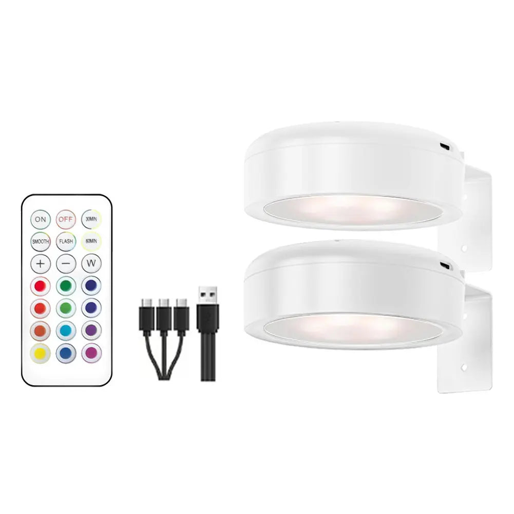 2/3pc Rechargeable Picture Light Magnetic LED Painting Light with Remote and Timer Art Display Light Dimmable 3 Lighting Modes