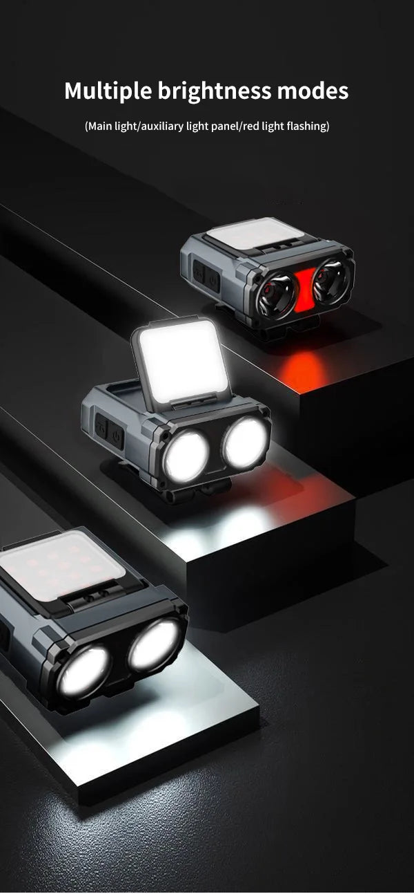 Ultra Bright Mini Rechargeable Head Lamp LED Clip on Cap Light Waterproof Sensor Hat Light Flashlight Headlamp for Fishing Camp by Smarsty