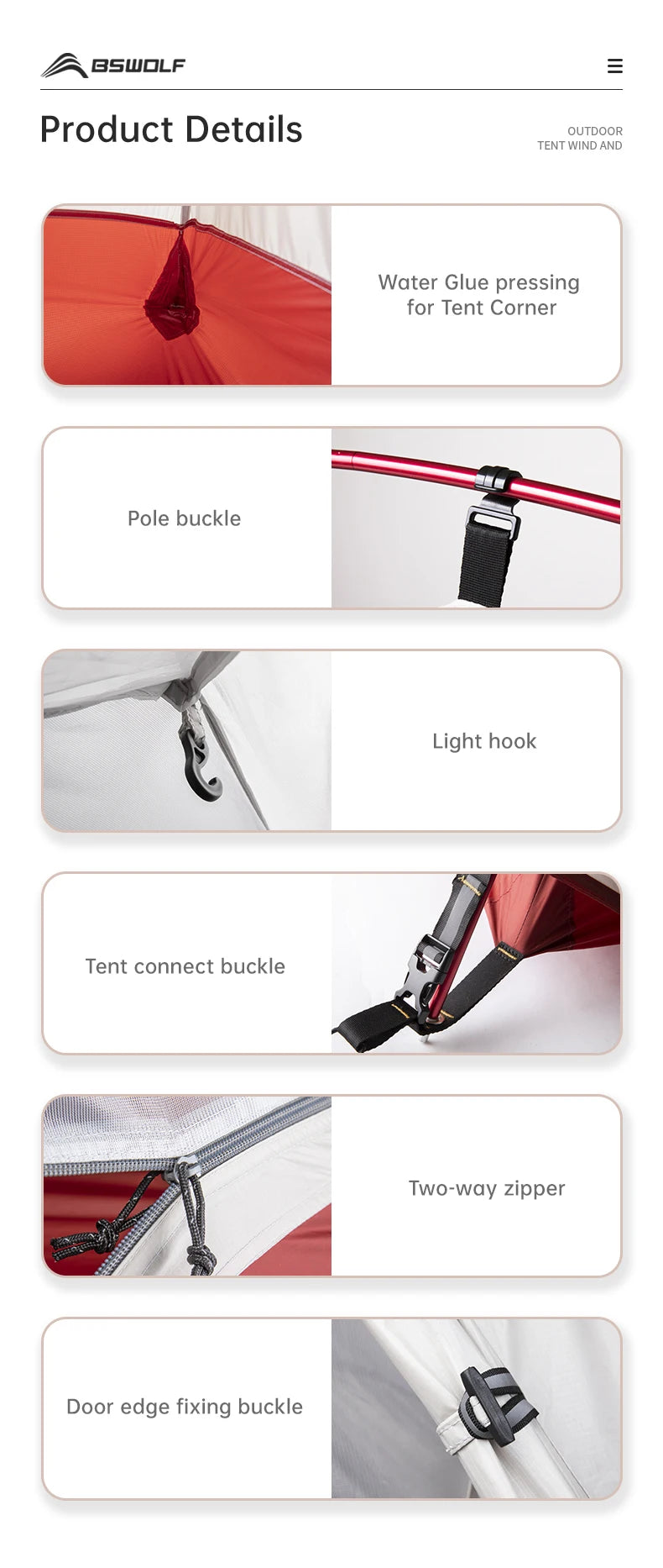 BISINNA Ultralight Camping Tent Backpack Tent 20D Nylon Waterproof Outdoor Hiking Travel Tent Cycling Tent 1-2 Person by Smarsty