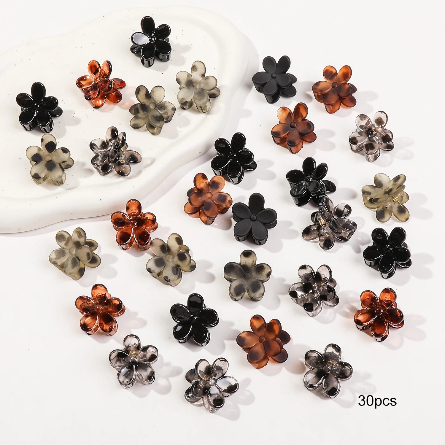 Mini Flower Hair Clips Pack Creaseless Claw Clips For Bangs - Smarsty
