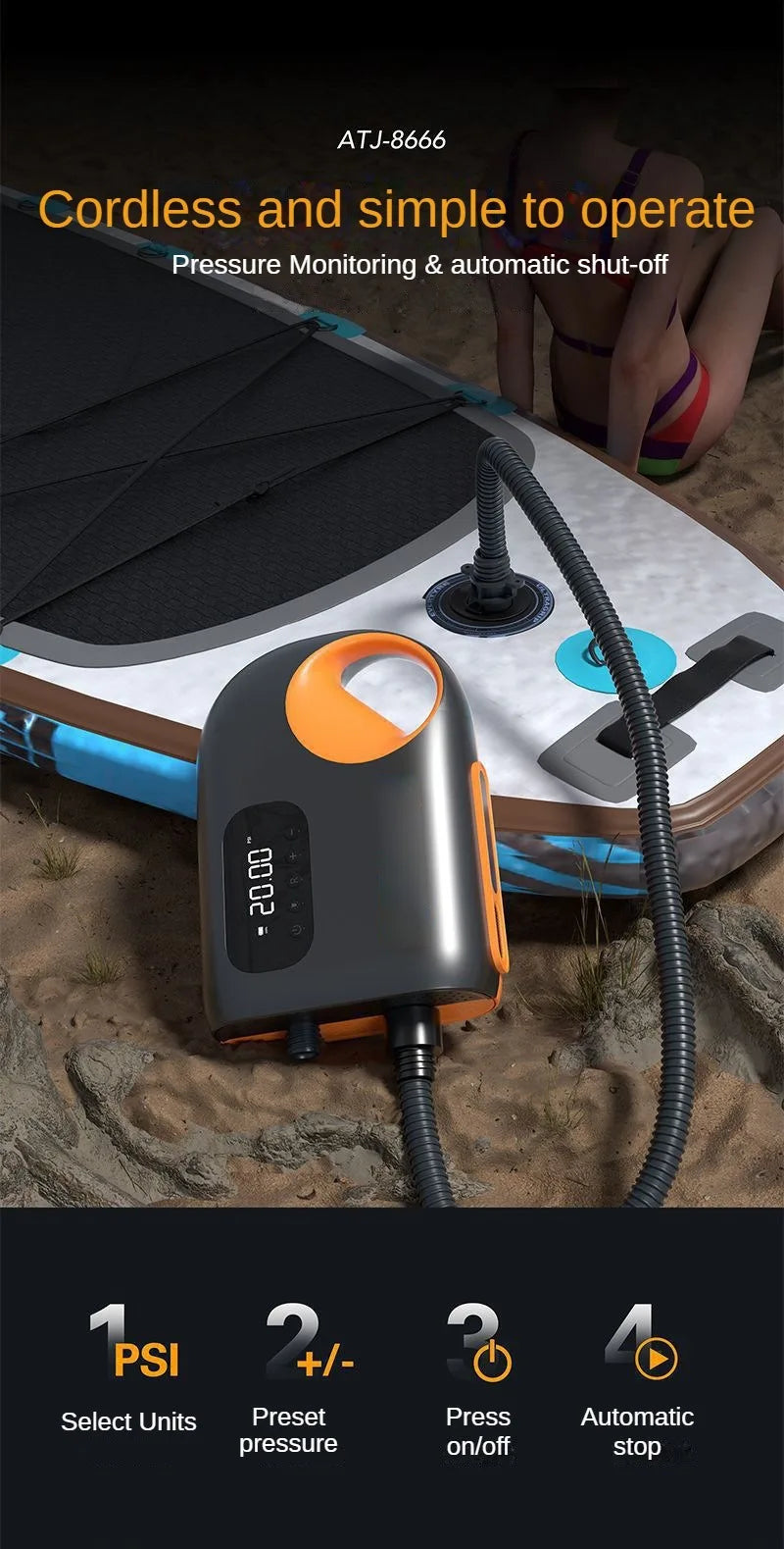 Electric Air Pump High Speed Inflator For Paddle Boards - Smarsty