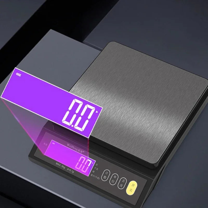 Digital Electronic Kitchen Scale 5kg/0.1g 10kg/1g Stainless Steel Rechargeable High Accurate Auto Power Off Unit Conversion