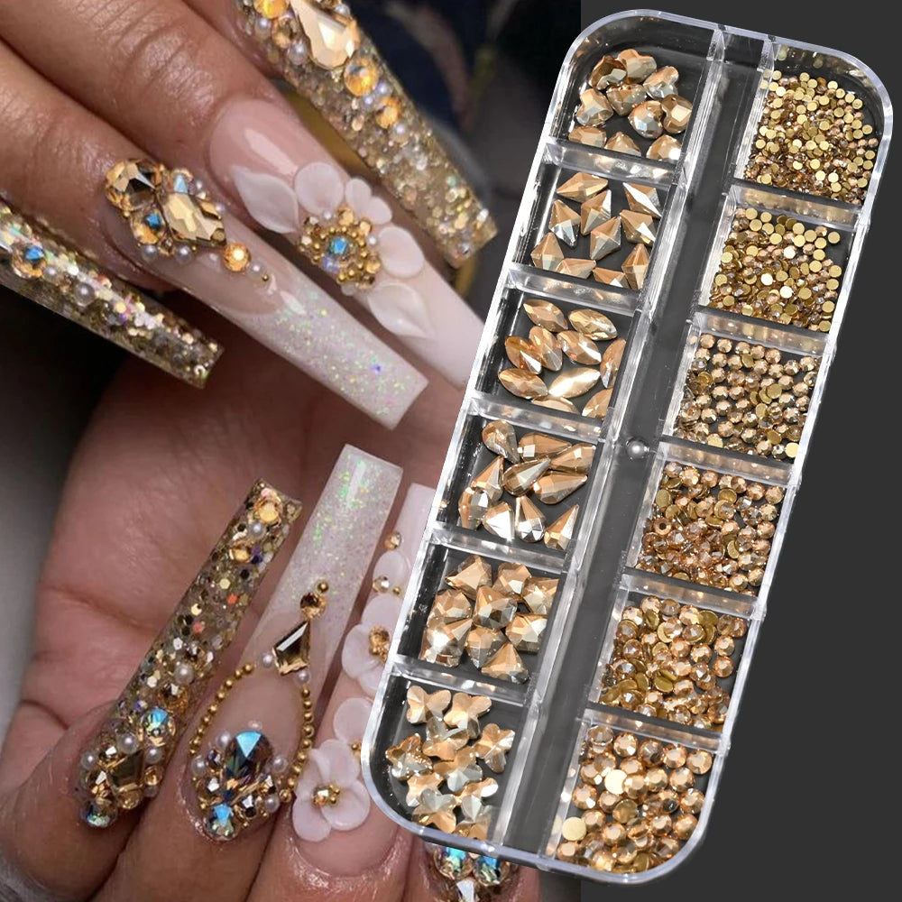 Mixed Nail Rhinestones with Shiny Clear Colors for Stunning Nail Art - Smarsty