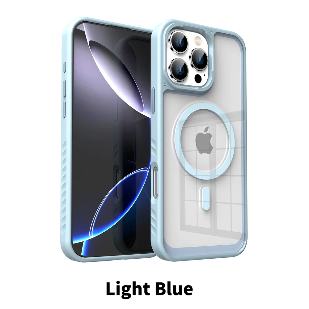 Luxury Acrylic Clear For Magsafe Magnetic Phone Case For iPhone 15 14 13 12 16 17 Pro Max Wireless Charge Bumper Protector Cover